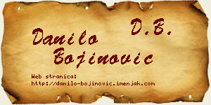Danilo Bojinović vizit kartica